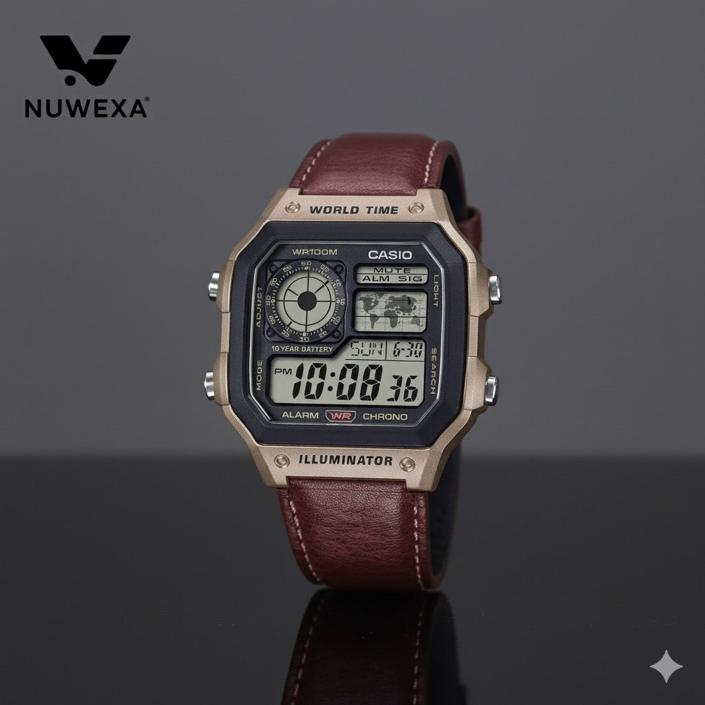 Casio World Time Digital Watch – Retro Elegance Meets Modern Functionality